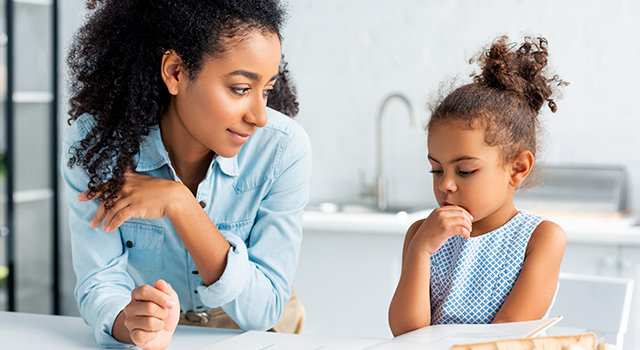 Mom Daughter Child Eye Health