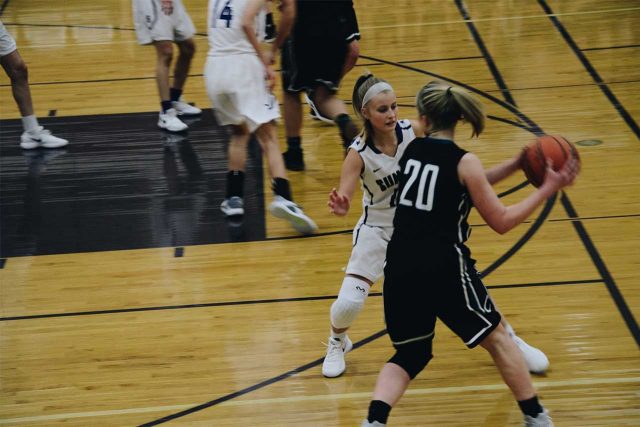 Girls playing basketball