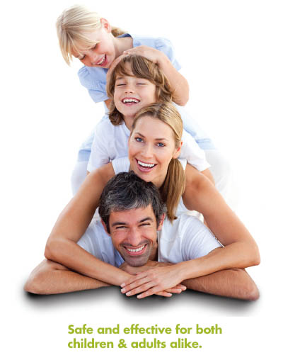 Family wearing contact lenses, enjoying time together