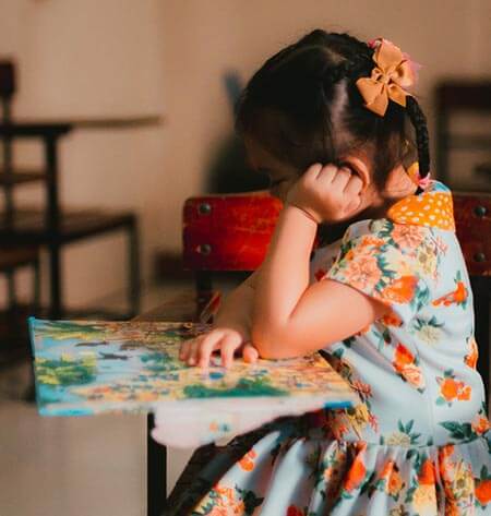 girl on armchair