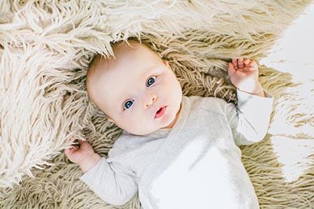 beautiful baby with blue eyes