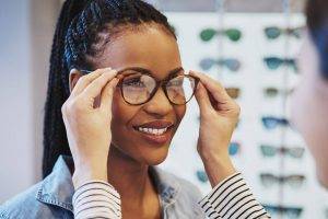 Woman Trying on Glasses